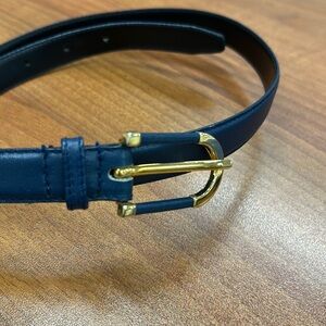 Navy Blue Belt with Gold Buckle